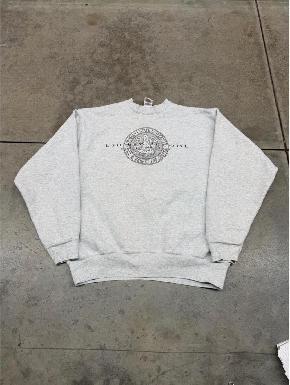 vintage lousiana state university tigers made in usa grey collegiate crewneck xl